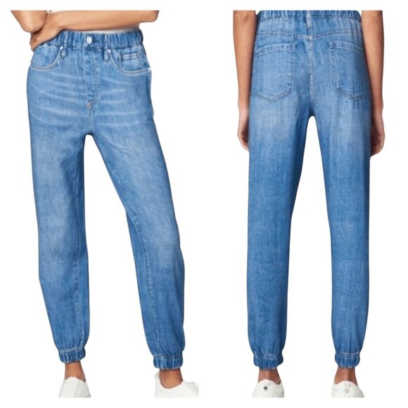 Blank NYC 3X Blue Pull On Painted  Pockets Elastic Joggers Swearpants Soft NWT - Picture 2 of 5